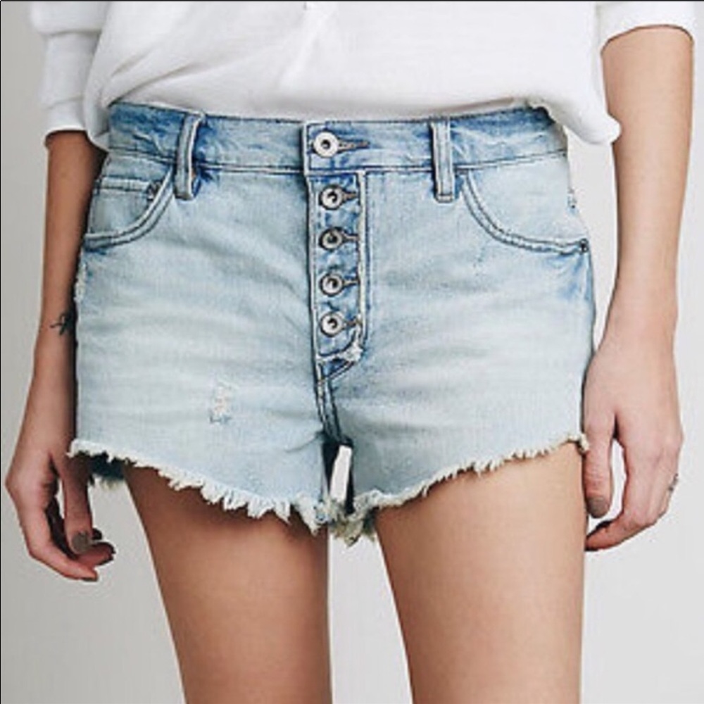 Free People Runaway Slouch Cutoff Denim Shorts